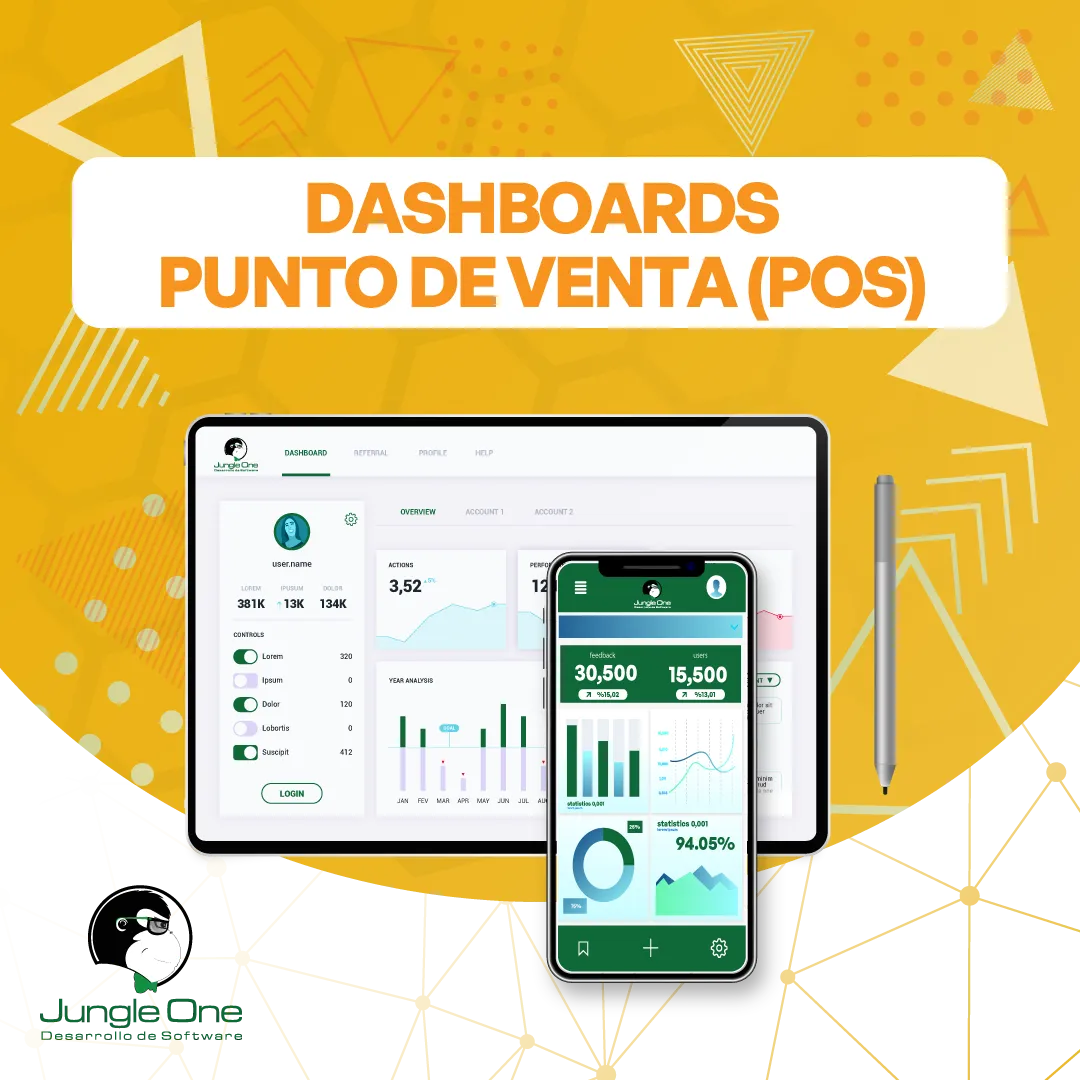Dashboard de un Punto de Venta (POS) y reportería